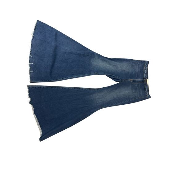 Free People Just Float On Flare Jeans Jericho Blue Sz 30 Bell Bottom Stretch - Picture 5 of 12